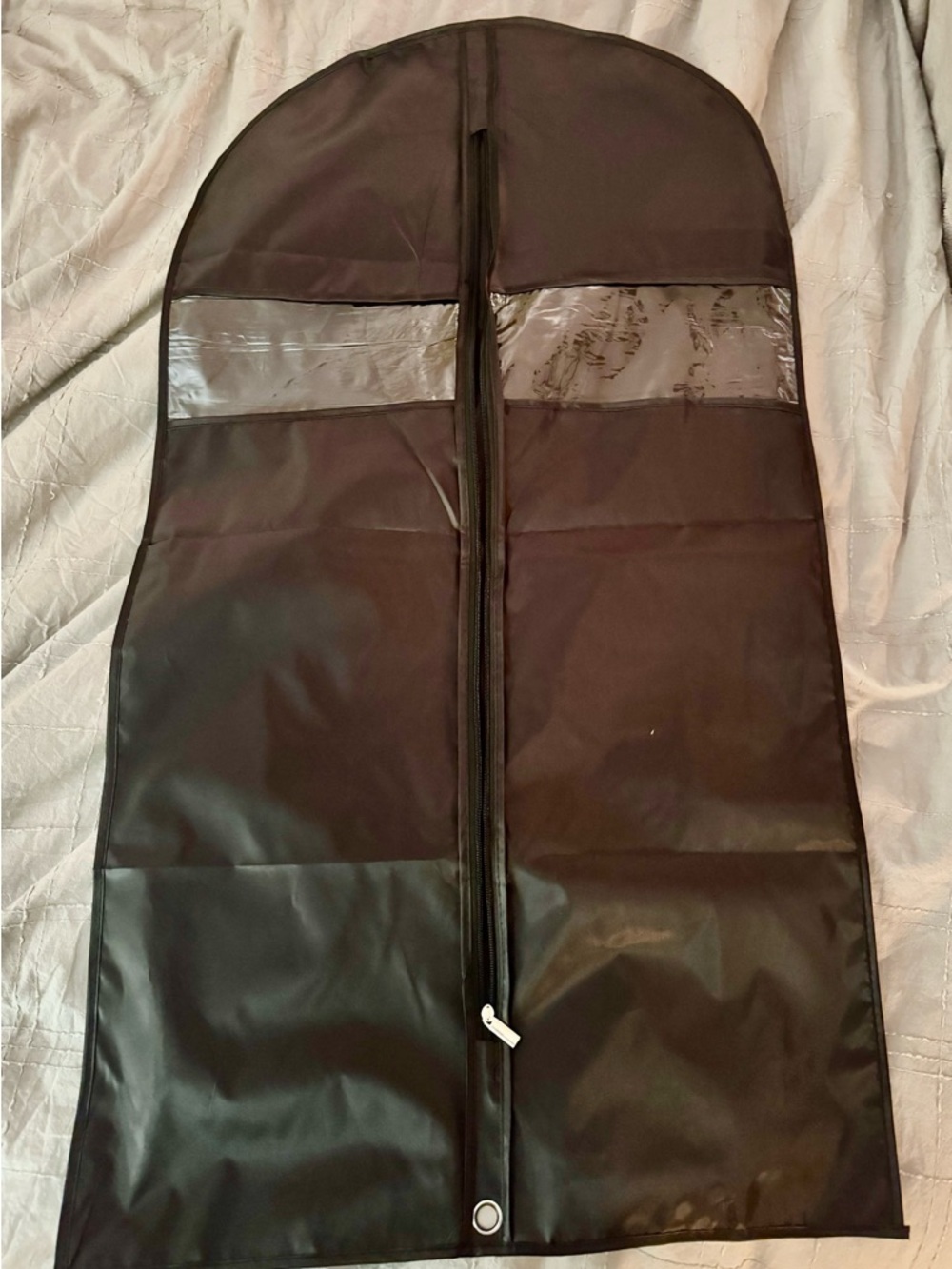 Black Garment Bag with Clear Viewing Window